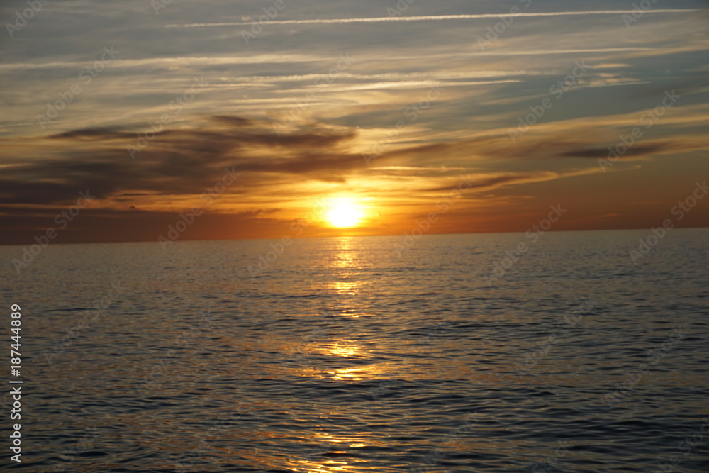 sunrise at the edge of the mediterranean sea