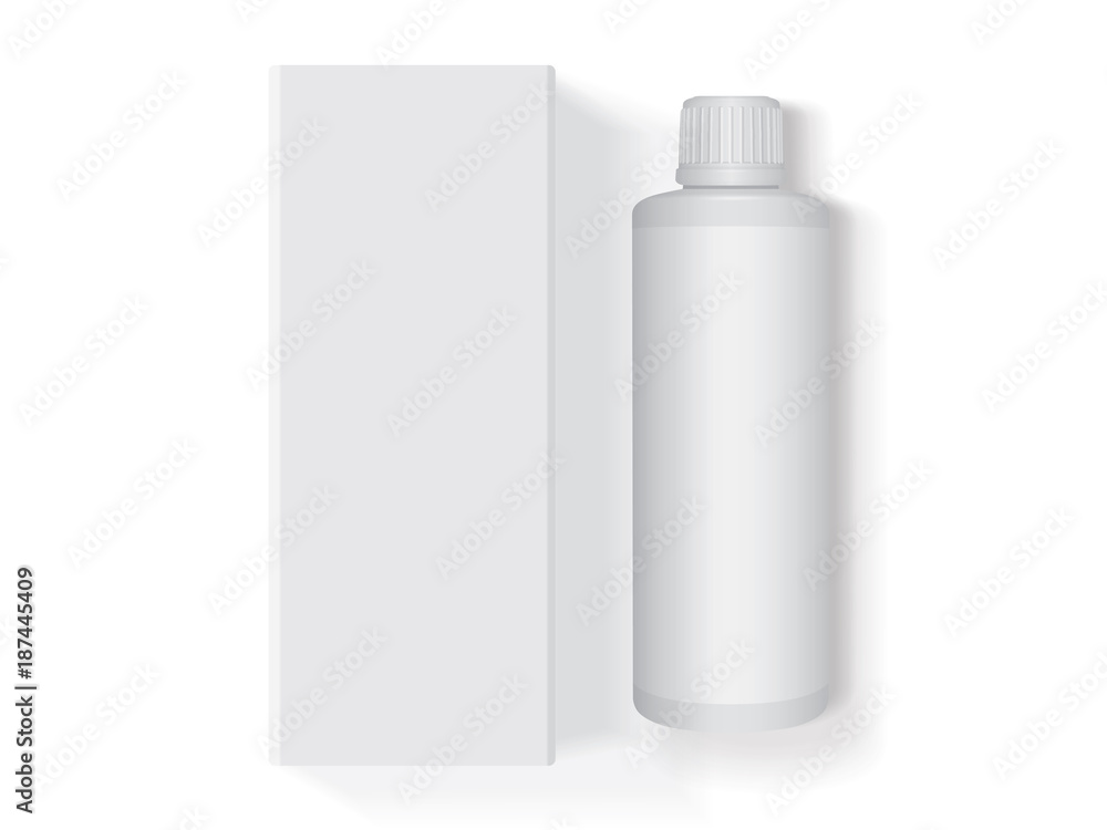 plastic bottle with box is easy to change colors mock up vector template plastic bottle with box is easy to change colors mock up vector template