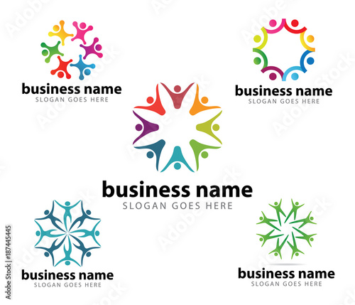 unity organization community social logo set