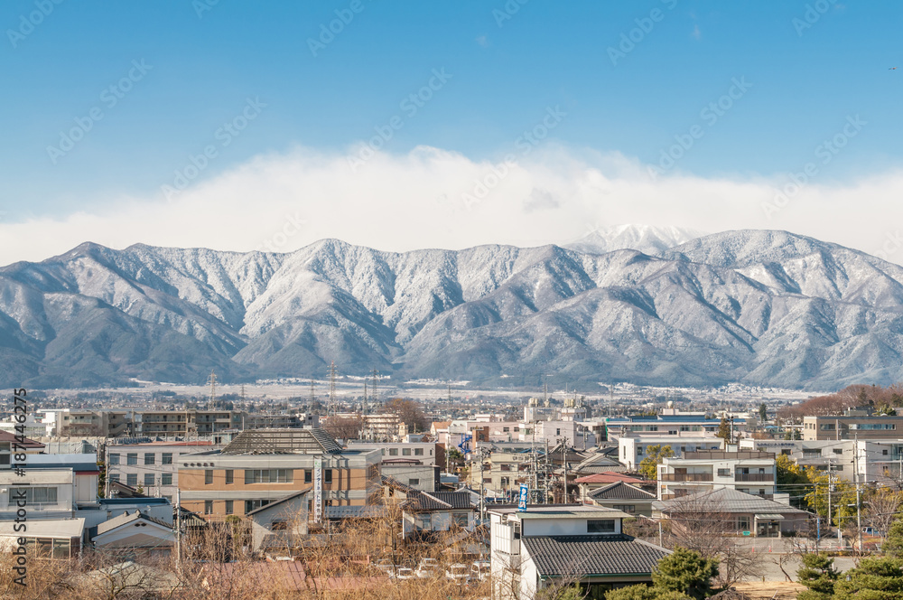 Hotaka Mountain.View on top from Matsumoto Castle.