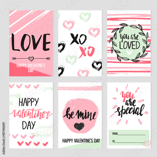 Set of abstract Valentine's day cards