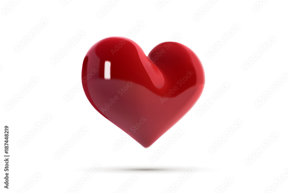 Vector 3D hearts isolated on white. Valentine s day heart. Two Beautiful red hearts illustration Vector 3D hearts isolated on white. Valentine s day heart. Two Beautiful red hearts illustration