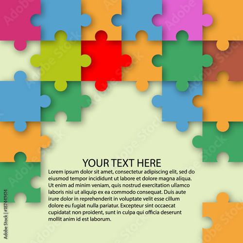 Vector Abstract colorful background made from puzzle pieces