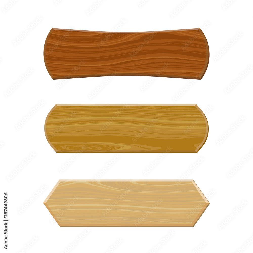 Various blank wooden signboard set. Isolated on white background. Vector illustration. Various blank wooden signboard set. Isolated on white background. Vector illustration.