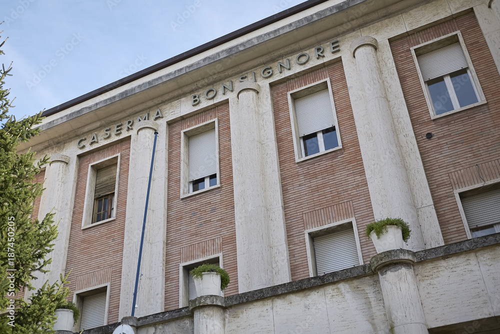Predappio, Italy - December 22, 2017 : 'Caserma Carabinieri' building