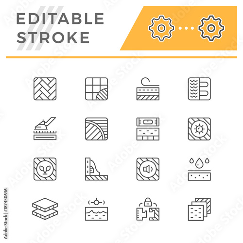 Set line icons of floor