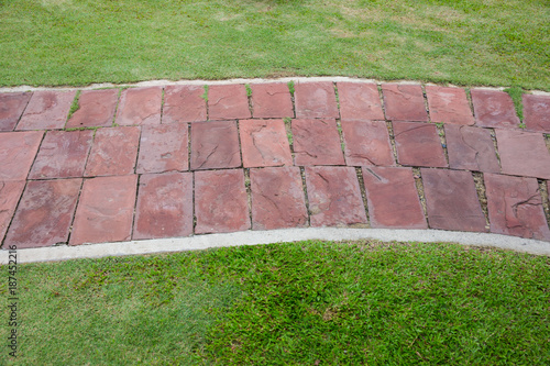 Obraz na płótnie Pave Clay tiled walkway. w salonie