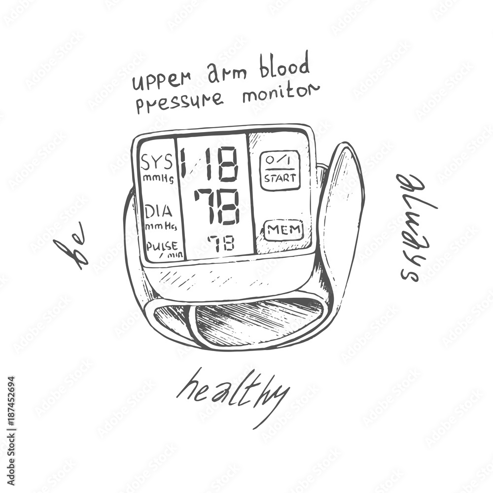 Upper arm blood pressure monitor with inscription around always be ...