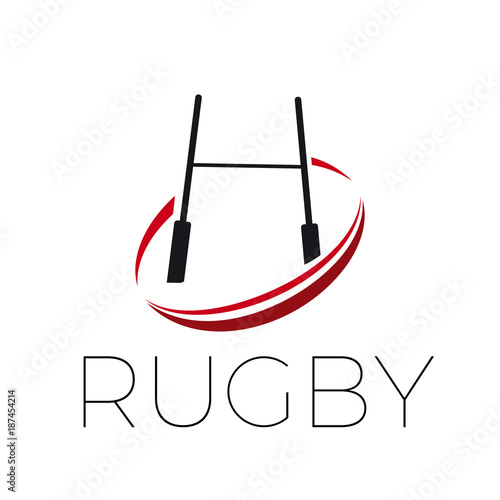 Vector sign rugby and american football, in flat design