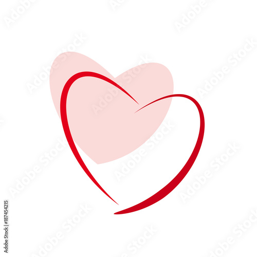 Vector abstract two hearts. Love concept