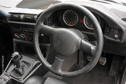  View of the interior of a modern automobile showing the dashboard © Stasiuk