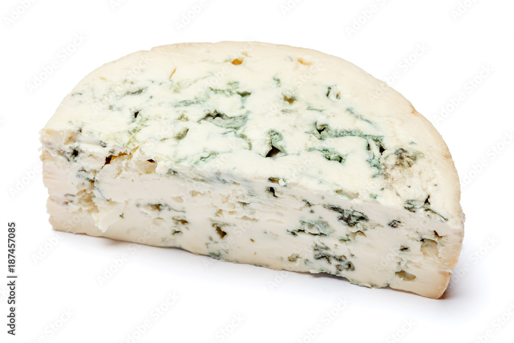 blue cheese on a white background