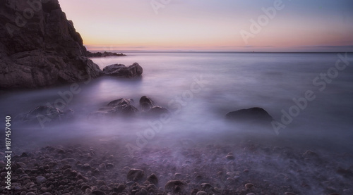 Donkey Rock at Rotherslade Bay A long exposure used on the beautiful coastline of Rotherslade Bay, taken to the right of Donkey Rock on the Langland bay side.