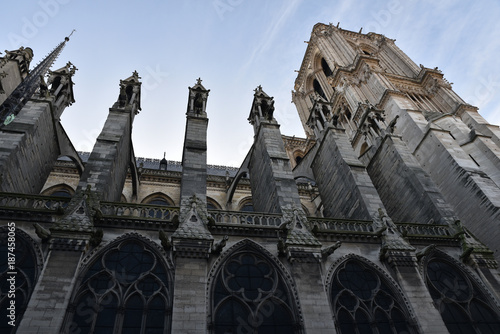 Tour et contreforts de Notre-Dame à Paris, France