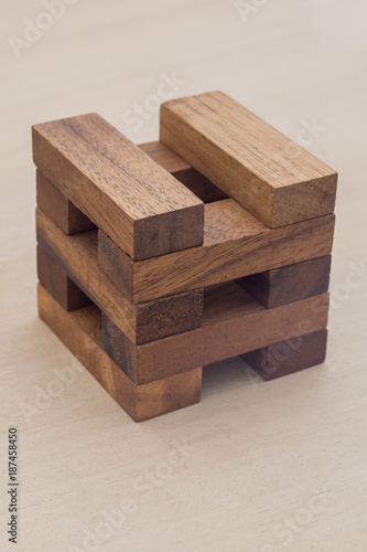 tower of wooden blocks