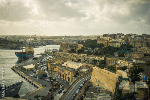 Maltese Landscape Aerial View of Malta Mediterranean Panorama Exotic Architecture Sky View 