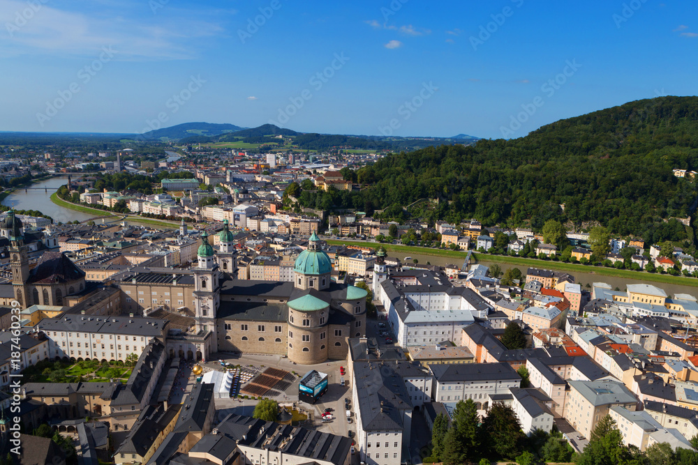 Panorama of the historic city of Salzburg