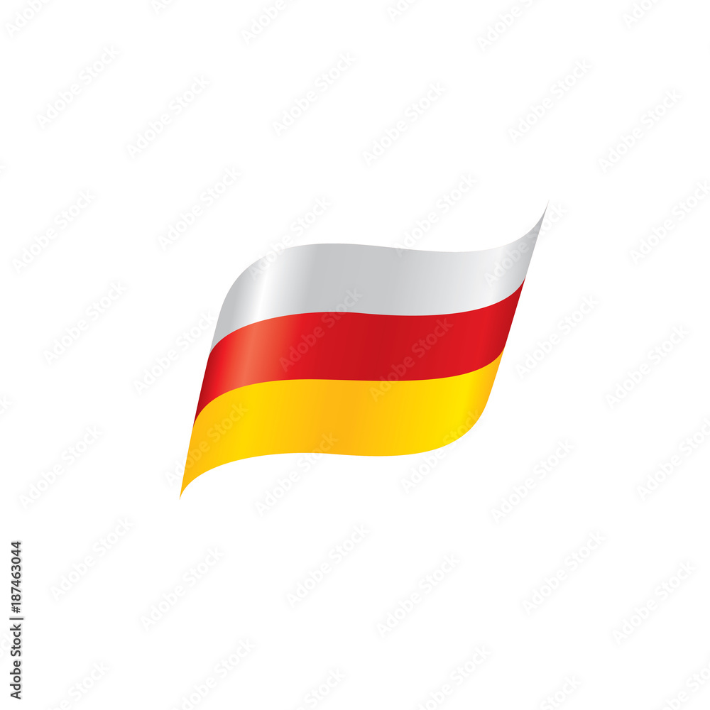 Obraz premium South Ossetia flag, vector illustration