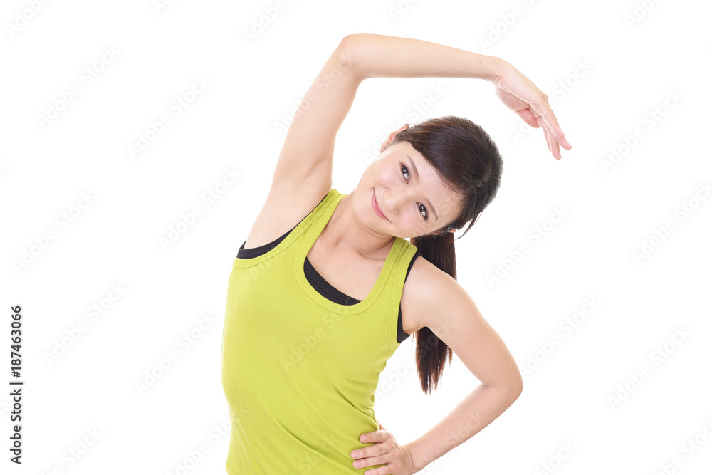 ストレッチをする女性 ストレッチをする女性