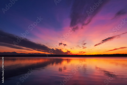 Beautiful sunset at Lake Starnberg in Bavaria, Germany © nedim_b
