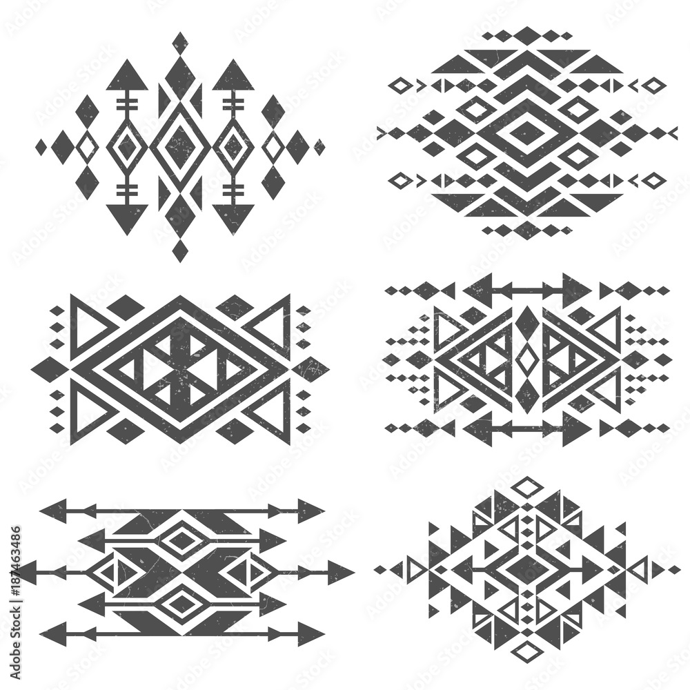 Grunge mexican aztec tribal traditional vector logo design isolated on ...