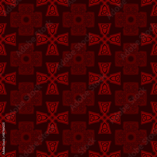 Seamless pattern with cross and ethnic celtic ornaments for your design