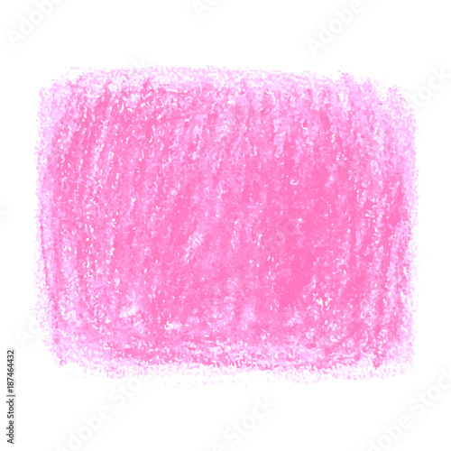 Pink crayon scribble texture stain isolated on white background