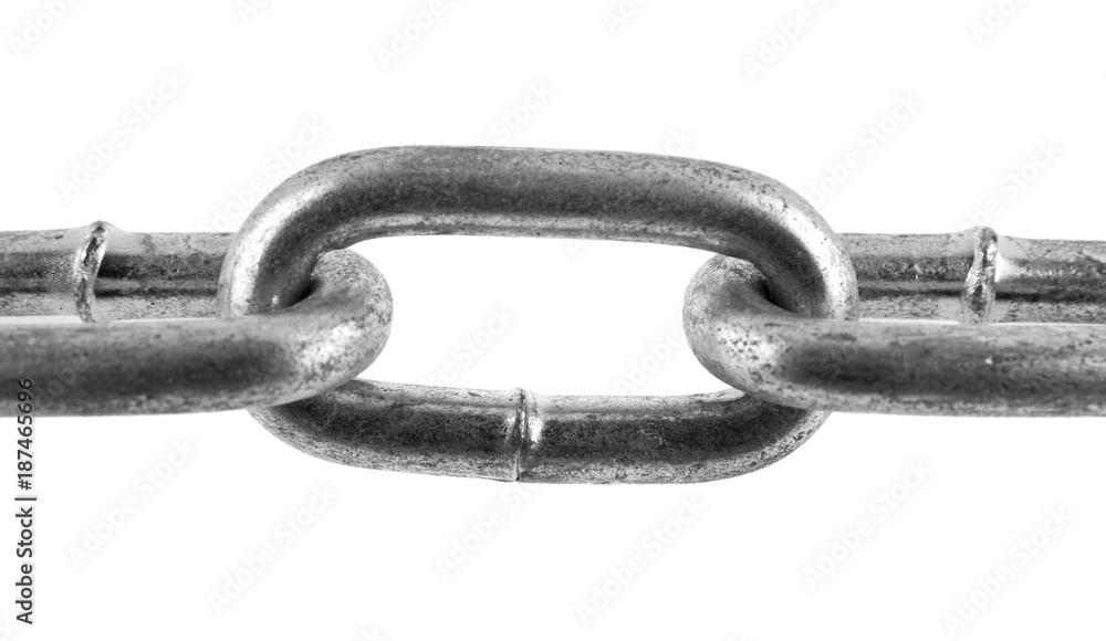 Obraz premium metal chain isolated on white background