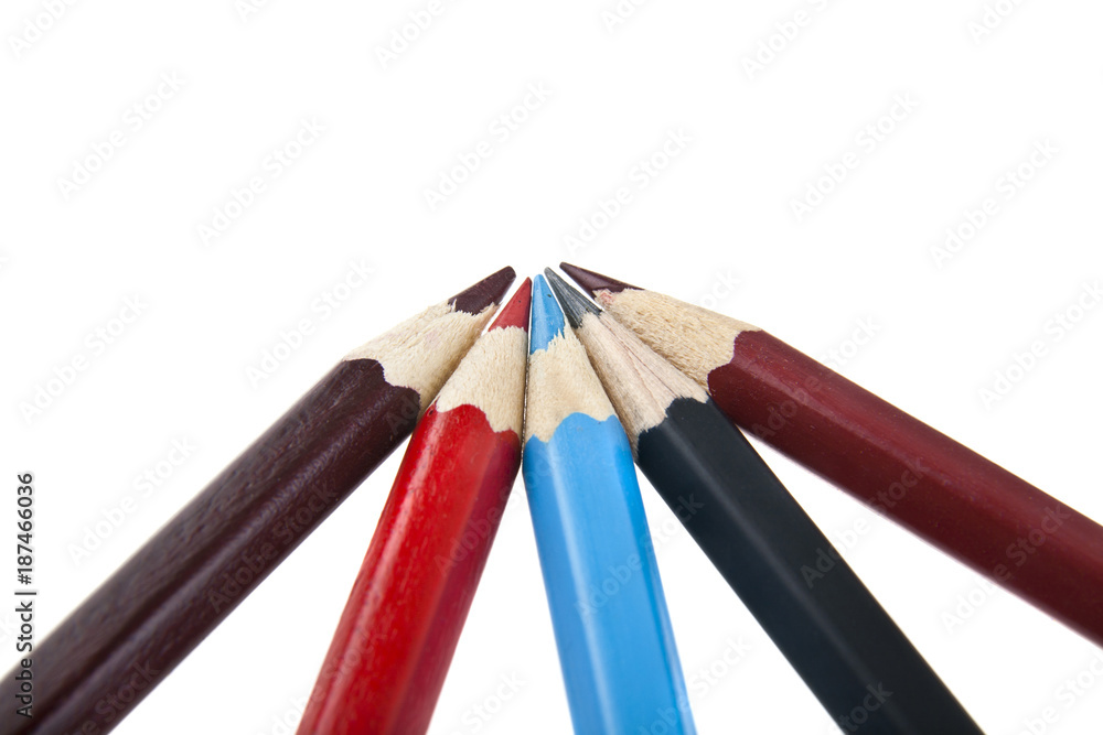 Naklejka premium colored pencils isolated on white background