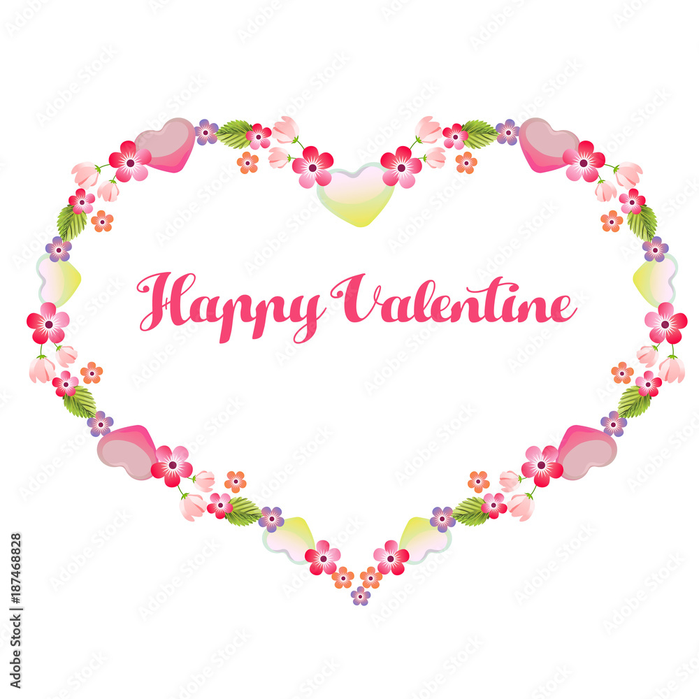 valentine card soft pink flower heart shape
