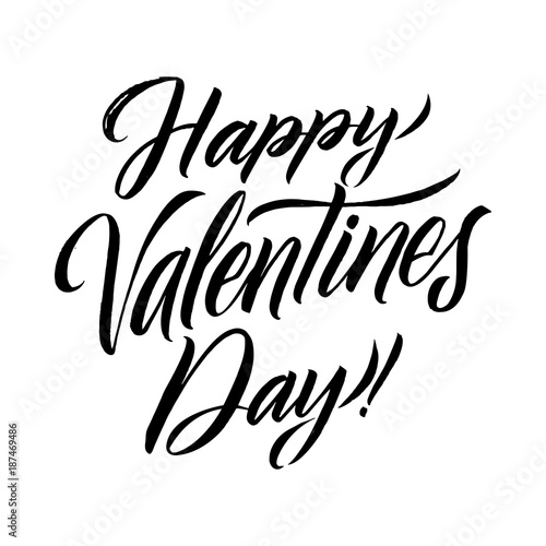 Happy Valentines Day Black Lettering Greeting Card
