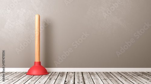 Photos Plunger on Floor with Copy Space