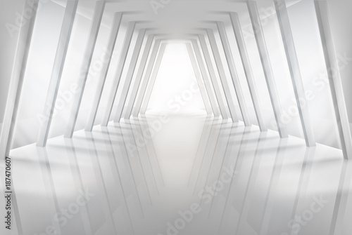 Empty hall in shopping centre. Vector illustration.