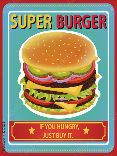 BURGER RETRO POSTER 4