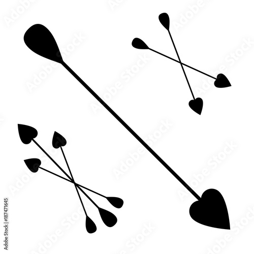 Vector icon cupid arrows set. bunch of Cupid arrows.heart, love, festive attribute of St. Valentine's day, set of arrows of Cupid, vector icon illustration isolated layers on a white background