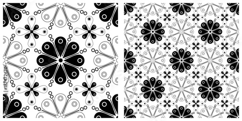 Seamless pattern in flat design of fireworks or vintage background.
