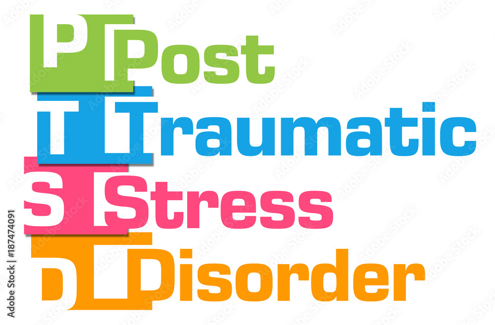 PTSD - Post Traumatic Stress Disorder Abstract Colorful Blocks 