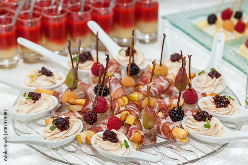 cheese sticks with bacon for a buffet table. cheese sticks with bacon photo