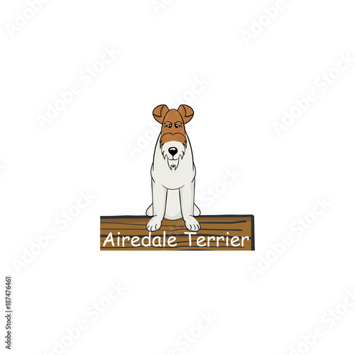 Airedale Terrier cartoon dog icon