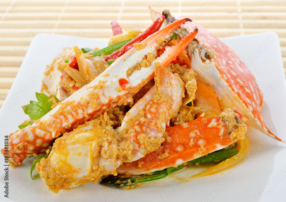 Thai cuisine,Fried crab with curry powder