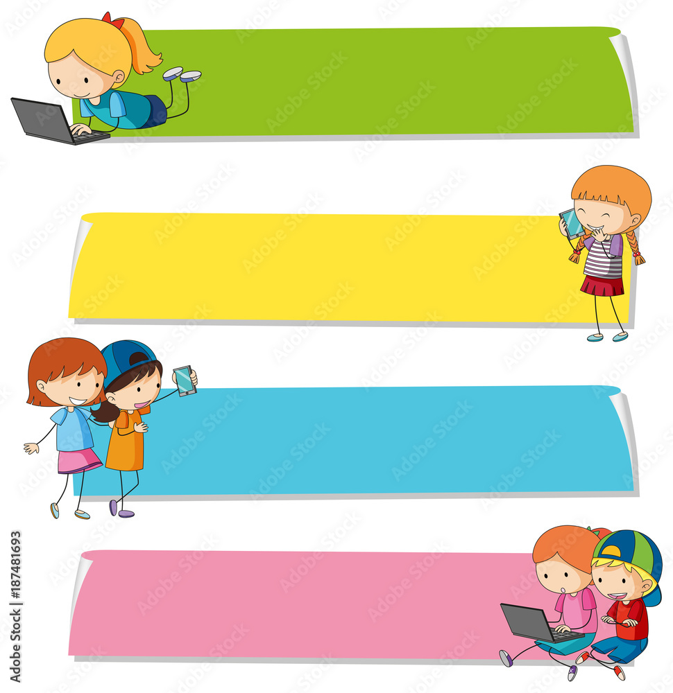 Banner templates with kids on different devices Banner templates with kids on different devices