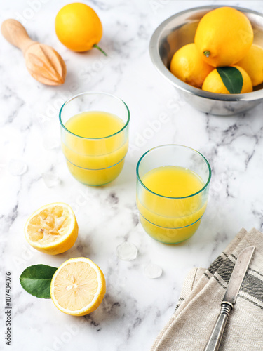 Two glasses of lemon juice