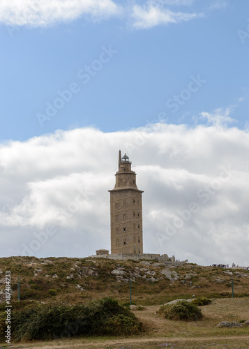 ancient lighthouse on background of sky