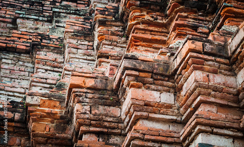 Aged and dirty red brick wall texture background