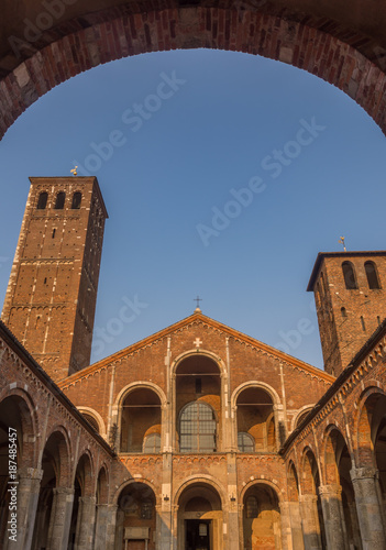 The Basilica of Sant Ambrogio  Milan  Lombardy  Northern Italy. Completed in 1099. Romanesque style