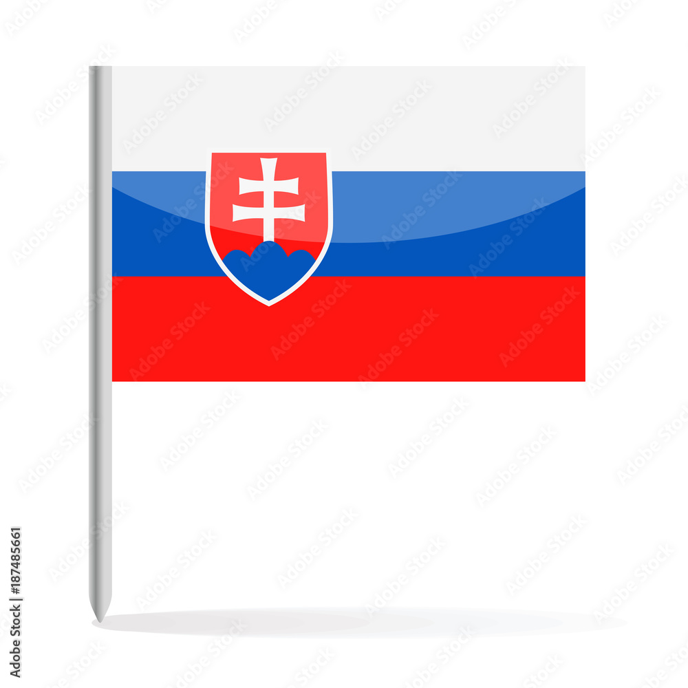 Slovakia Flag Pin Vector Icon