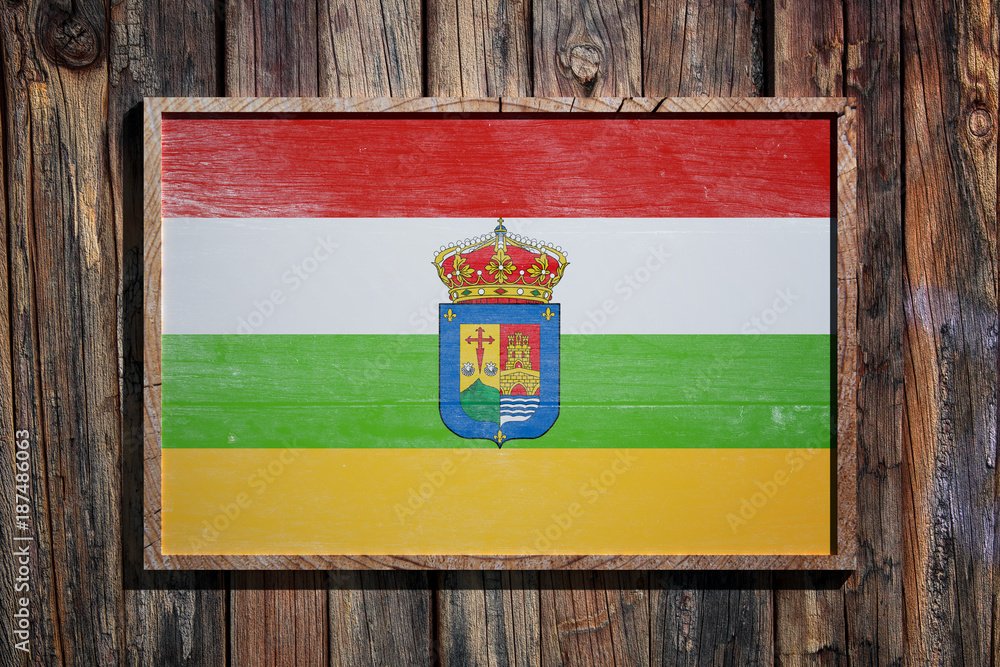 Obraz premium Wooden La Rioja flag