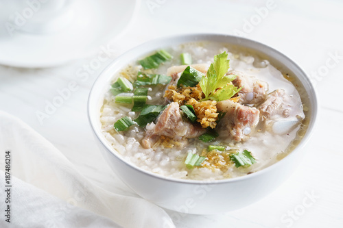 rice congee with pock meat
