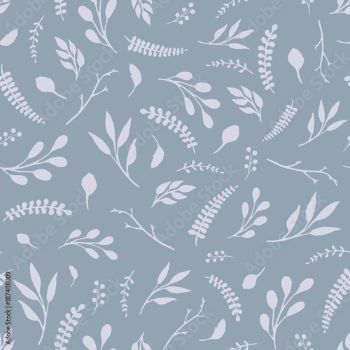 Vintage leaves seamless pattern. Dark color. Design for wallpapers, fabric