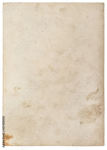 Used paper texture Worn sheet isolated white background